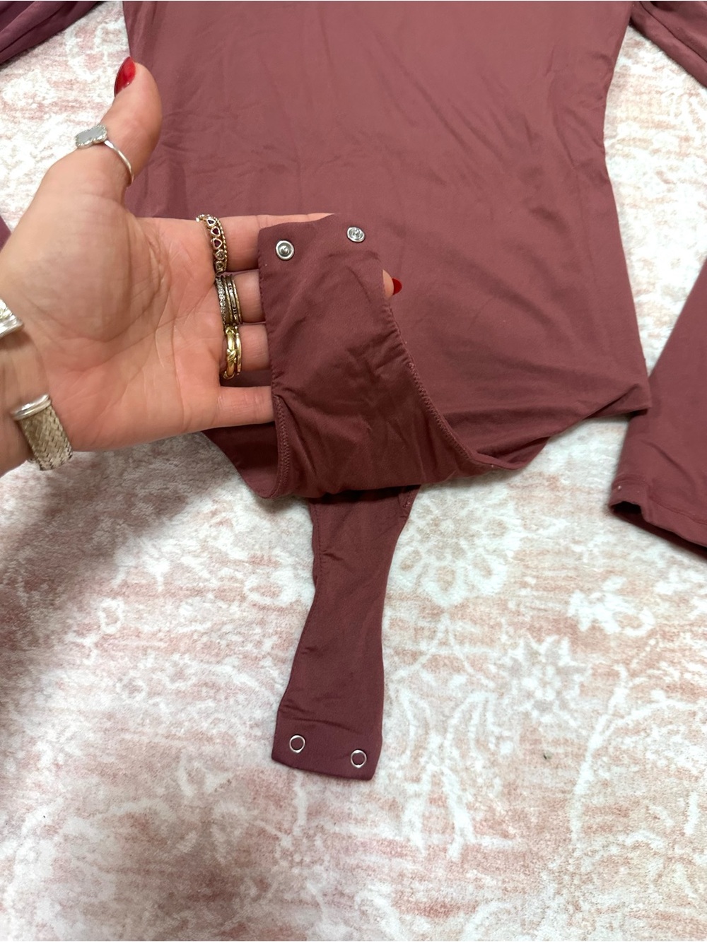 PUMIEY 🪷 Dusty Rose Scoop Neck Bodysuit - Picture 5 of 10